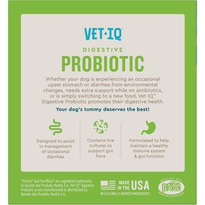 VetIQ, Probiotic Powder, Enterococcus faecium, sabor Hígado de Pollo, 30 sobres.