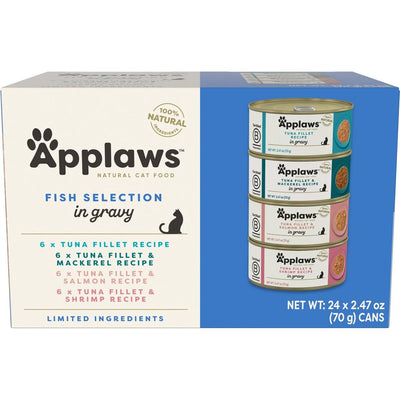 Alimento Húmedo, Pescado Selection en Gravy. 70 g, caja de 24. - Applaws