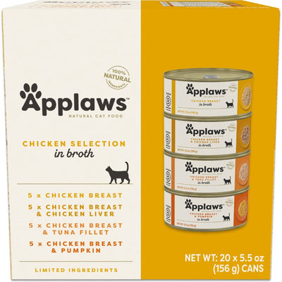 Alimento Húmedo, Pollo Selection en Broth. 156 g, caja de 20. - Applaws