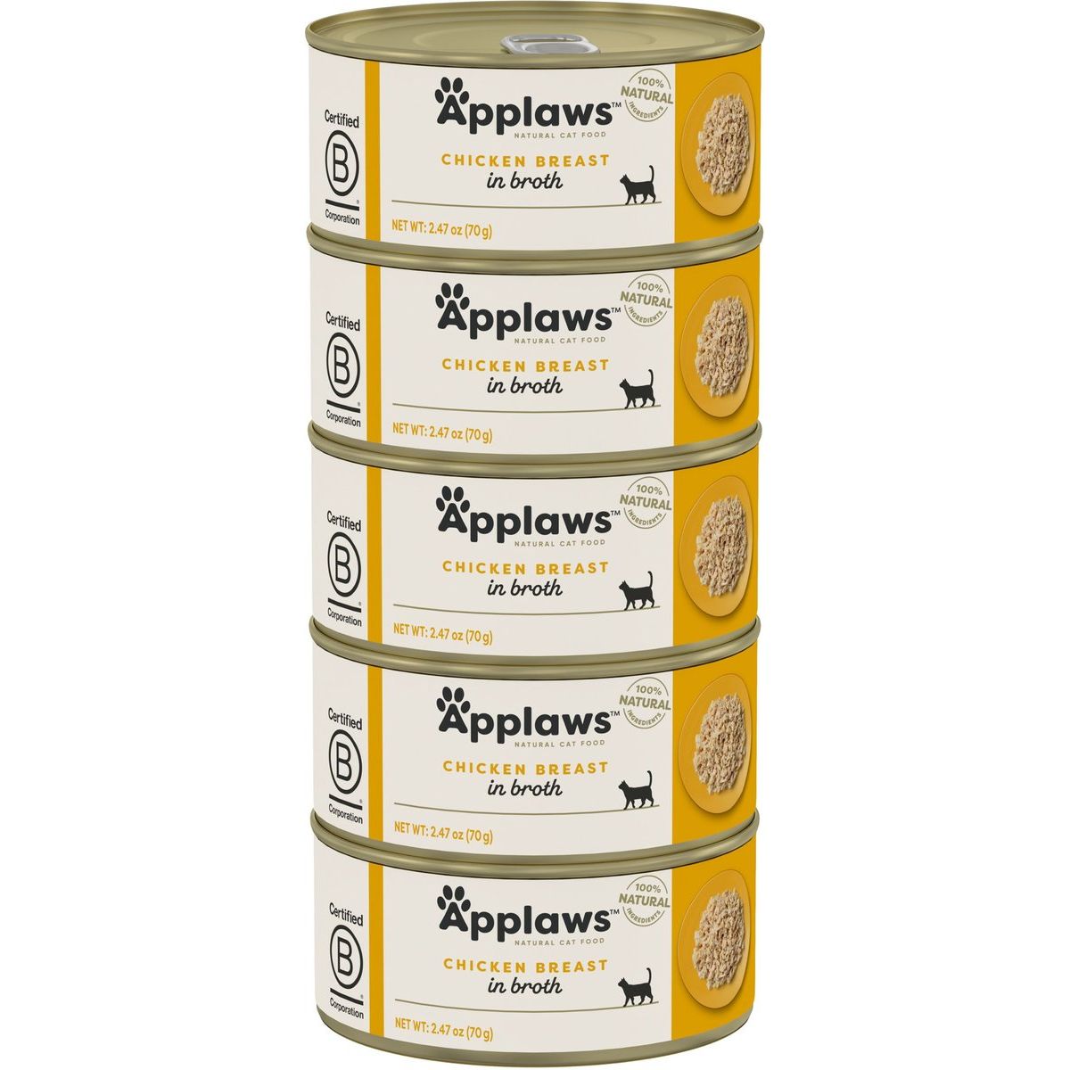 Alimento Húmedo, Ingredientes Limitados Pechuga de Pollo en Broth. 70 g, caja de 5. - Applaws