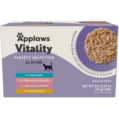 Vitality Alimento Húmedo, Vitality Pollo y Seafood Variety Pack Grain Free Bits en Broth. 70 g. - Applaws