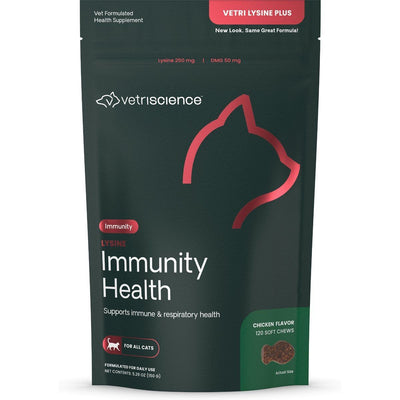 Lysine Plus Lysine Immunity Health Chews Immune Supplement for, sabor Pollo. 120 chews.