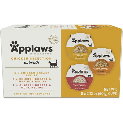 Alimento Húmedo Pots, Pollo Selection en Broth. 60 g, caja de 8. - Applaws