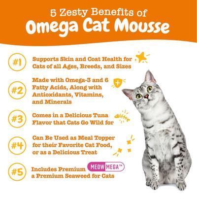 Mousse Omega para Piel y Pelaje de Gatos sabor Atún 18 unidades