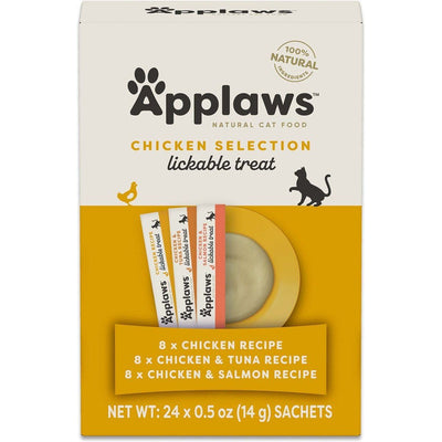 Treats para Lamer, Grain Free Pollo Selection Ingredientes Limitados Lickable. 14 g, caja de 24. - Applaws