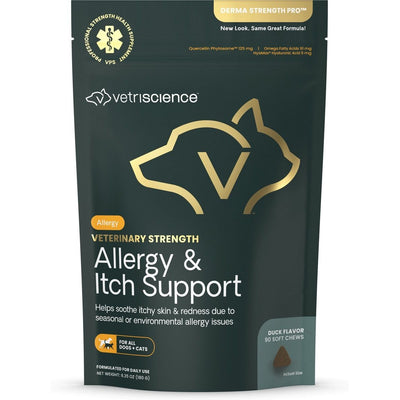 Veterinary Strength Allergy & Itch Support Derma Strength Pro Soft, sabor Pato. 90 unidades.