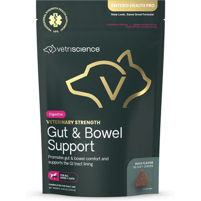Veterinary Strength Gut & Bowel Support Entero Health Pro Soft Chews, sabor Pato. 60 chews.