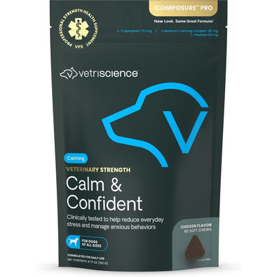 Veterinary Strength Calm & Confident Thunderstorms Support Composure Pro, sabor Pollo. 60 unidades.