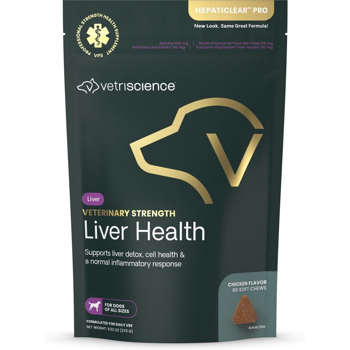 Veterinary Strength Liver Health Hepaticlear Pro Soft Chews Liver, sabor Pollo. 60 chews.