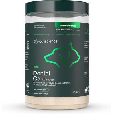 Polvo para el cuidado dental Perio. Suplemento clínicamente probado para el control del aliento y la placa en perros y gatos. Botella de 113 g.