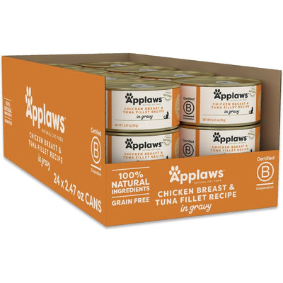 Alimento Húmedo, Pollo y Atún en Gravy. 70 g, caja de 24. - Applaws