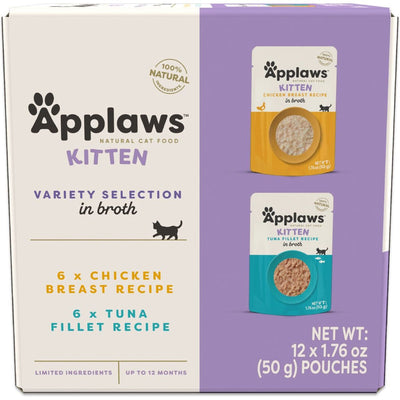 Kitten Alimento Húmedo, Kitten Variety Selection en Broth. 50 g, caja de 12. - Applaws