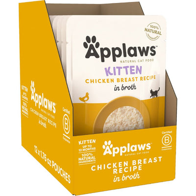 Kitten Alimento Húmedo, Kitten Pechuga de Pollo en Broth. 50 g, caja de 12. - Applaws