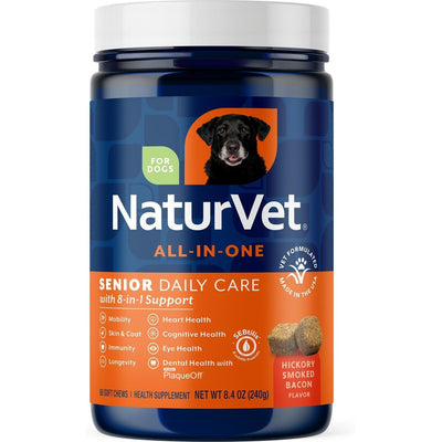 Senior Daily Care All-In-One Supplement, sabor Tocino Ahumado Hickory. 60 unidades.