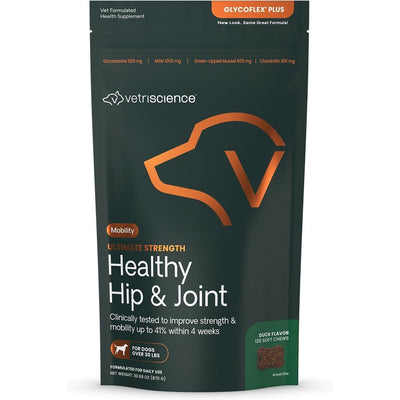 GlycoFlex Plus Ultimate Strength Hip & Joint Chews with Gluc, sabor Pato. 120 chews.