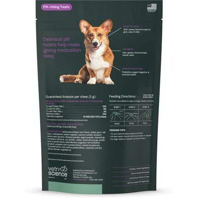 Pinchers Pill Hiders - Masticables con sabor a pollo y probióticos, envoltorio de pastillas no grasoso para perros, 45 unidades