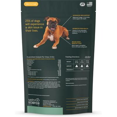 Omega Plus Extra Strength - Masticables con sabor a pato para piel y pelaje saludables, suplemento de omega-3 para perros, 40 unidades