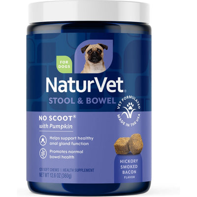 No Scoot Stool & Bowel Soft Chews Supplement , 12, sabor Tocino Ahumado Hickory. 1 unidad.