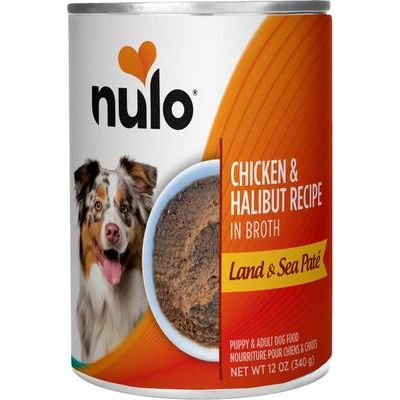 Nulo, Land & Sea Paté Lamb & Herring, Cordero + Arenque + Atún + Calabaza en Caldo, Sin Granos, Cachorros y Adultos, 340 g × 5 latas