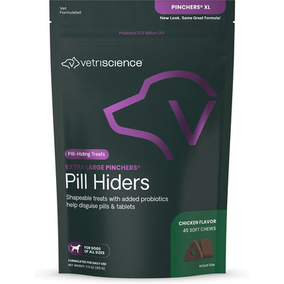 Pinchers Pill Hiders Chews with Probiotics Non-Greasy Wrap for, sabor Pollo. 45 chews.