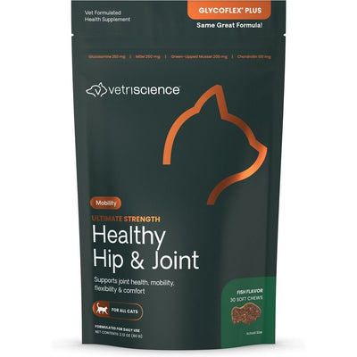 GlycoFlex Plus Ultimate Strength Hip & Joint Chews Supplemen, sabor Pescado. 30 chews.