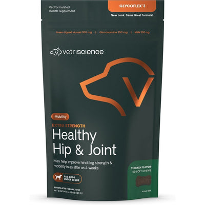 GlycoFlex 3 Chews with Glucosamine & Green-Lipped Mussel, sabor Pollo. 60 chews.