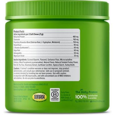 Calming Bites Hemp Elements con Hemp para Perros sabor Pavo 90 chews