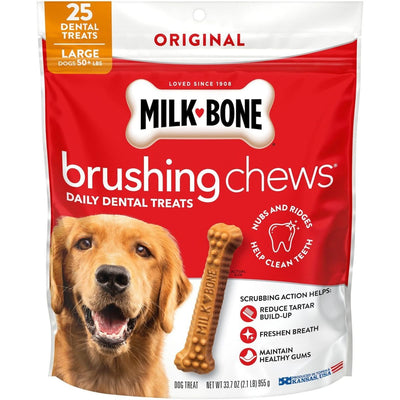 Dental Brushing Chews Original sabor Pollo, tamaño Large. 25 chews. - Milk-Bone