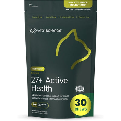 Nu Cat Senior 27+ Active Health Chews Soft Chews Multivitamin for, sabor Pescado. 30 chews.