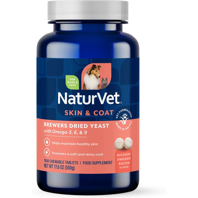 Brewers Dried Yeast Skin & Coat Supplement & Ca, sabor Tocino Ahumado Hickory. 1 unidad.
