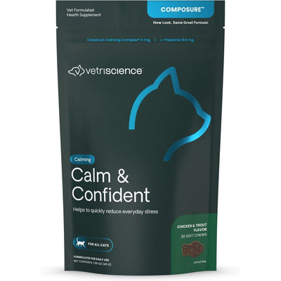 Composure Calm & Confident Thunderstorms Support Soft Che, sabor Trucha y Pollo. 30 unidades.