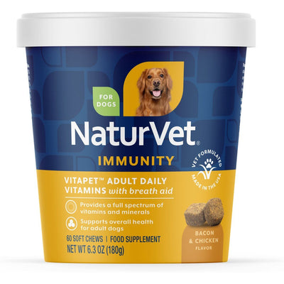 VitaPet Adult Daily Vitamin Immunity Supplement , 60, sabor Tocino y Pollo. 1 unidad.