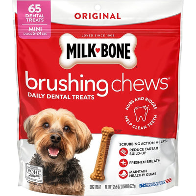 Dental Brushing Chews Original sabor Pollo, tamaño Mini. 65 chews. - Milk-Bone