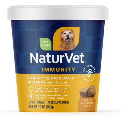 VitaPet Senior Daily Vitamin Immunity Supplement , 60, sabor Tocino y Pollo. 1 unidad.