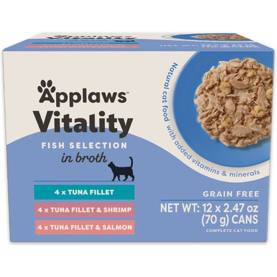 Vitality Alimento Húmedo, Vitality Pescado Variety Pack Grain Free Selection en Broth. 70 g. - Applaws