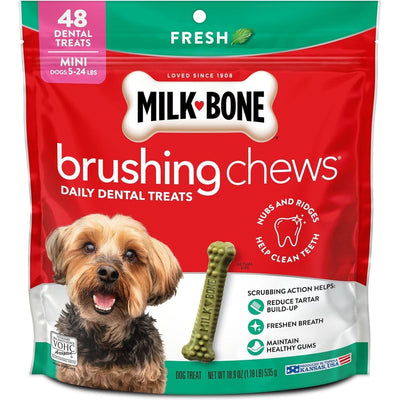Dental Brushing Chews sabor Menta Fresca, tamaño Mini. 48 chews. - Milk-Bone