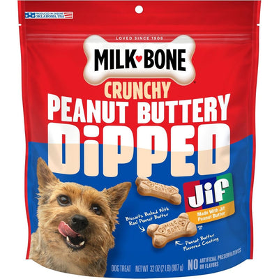 Peanut Buttery Dipped Biscuits con Jif sabor Crema de Cacahuate. 907 g. - Milk-Bone