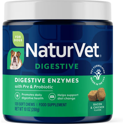 Digestive Enzymes Soft Chews Supplement, sabor Tocino y Pollo. 120 chews.
