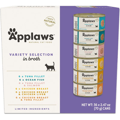 Alimento Húmedo, VP Variety Selection Broth en Broth. 70 g, caja de 36. - Applaws