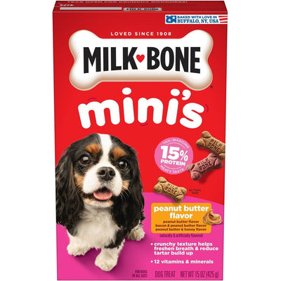 Mini’s Crunchy Treats sabor Crema de Cacahuate. 425 g. - Milk-Bone