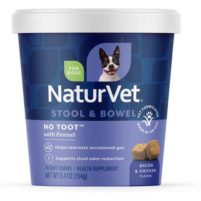 No Toot Stool & Bowel Supplement, sabor Tocino y Pollo. 70 unidades.
