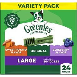 Natural Dental Care Large Size Sweet Potato Original Chicken & Blueberry Dental Dog Tr