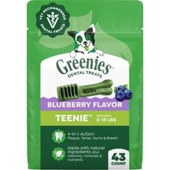Premios Dentales Natural Teenie para Perros, Blueberry