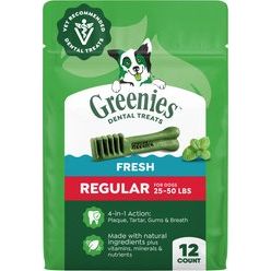 Premios Dentales Natural Regular para Perros, Fresh Mint