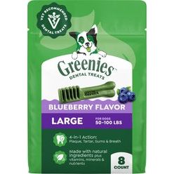 Premios Dentales Natural Large para Perros, Blueberry