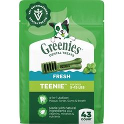 Premios Dentales Natural Teenie para Perros, Fresh Mint