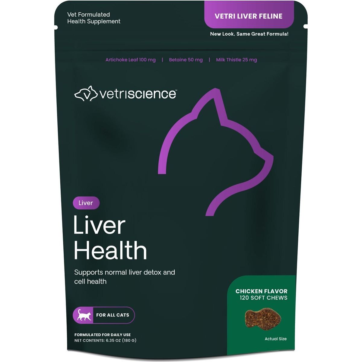Vetri-Liver Feline Bite-Sized Cat Chews. 120 chews.