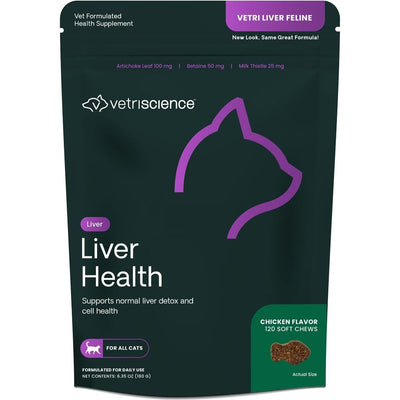 Vetri-Liver Feline Bite-Sized Cat Chews. 120 chews.