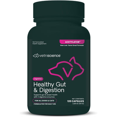 Acetylator Capsules Digestive Supplement & Dogs. 120 caps.
