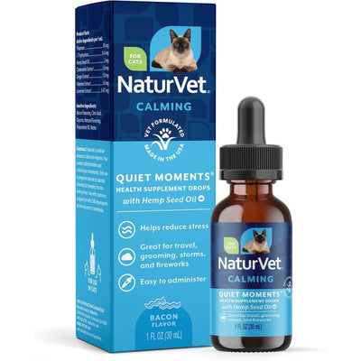 Quiet Moments with Hemp Seed Oil Calming Supplement Drops , 1-f, sabor Tocino. 1 unidad.